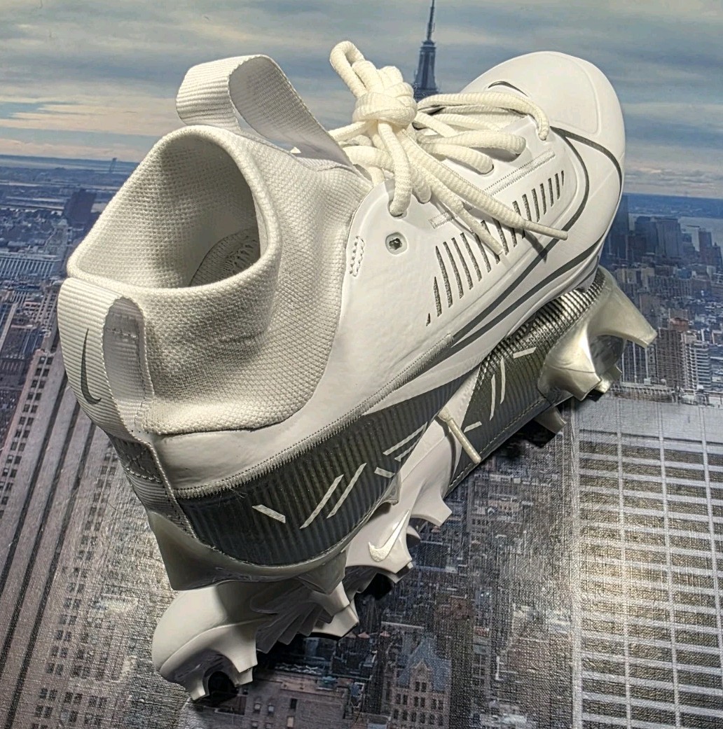 Nike Vapor Edge Pro 360 2 Football Cleat Shoe White/Silver Sz 8.5