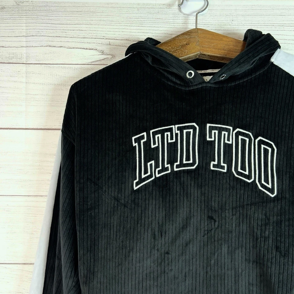 Sudadera con Capucha de Terciopelo Negro Limited Too Girls Talla M Estilo Y2K Foto 3 de 4