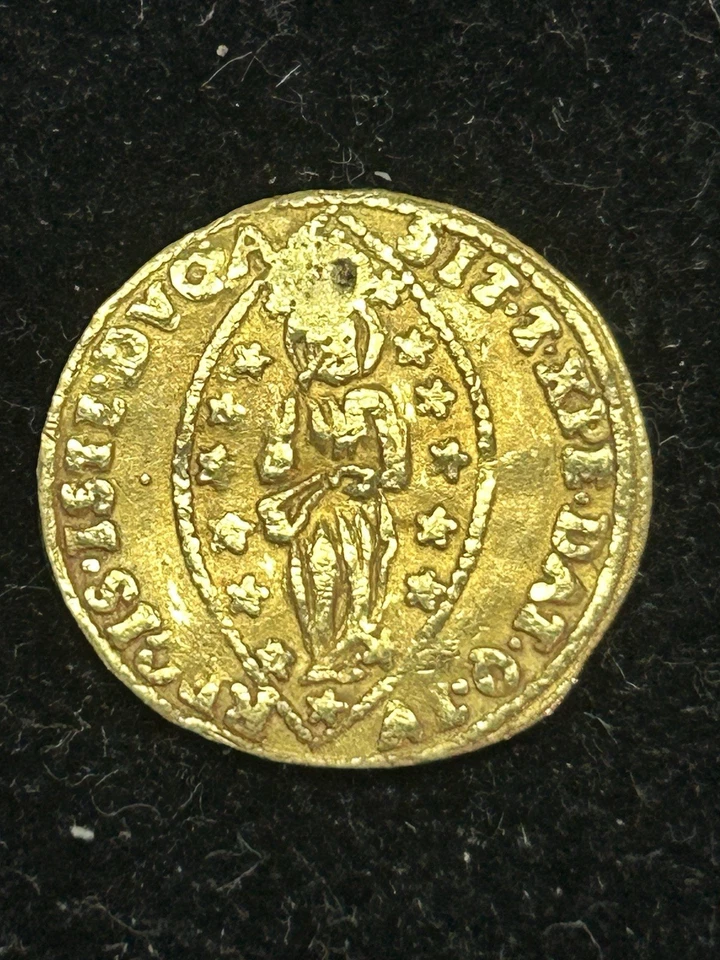 SASA 1789-97 Italy Venice Gold Zecchino 1Z Christ Ducat Holed Filled - Image 2 of 2