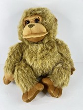 Brown Monkey Plush Sitting Stuffed Animal Toy Chimp Ape Gorilla 9" H X 11" W