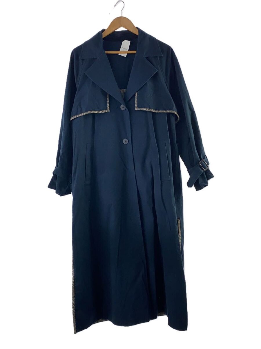 AMERI Cotton Navy Solid Trench Coat Size Other Us… - image 1
