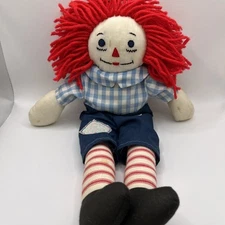 Vintage Raggedy Andy Doll, Raggedy Andy, stuffed rag doll, hand Embroidered Face
