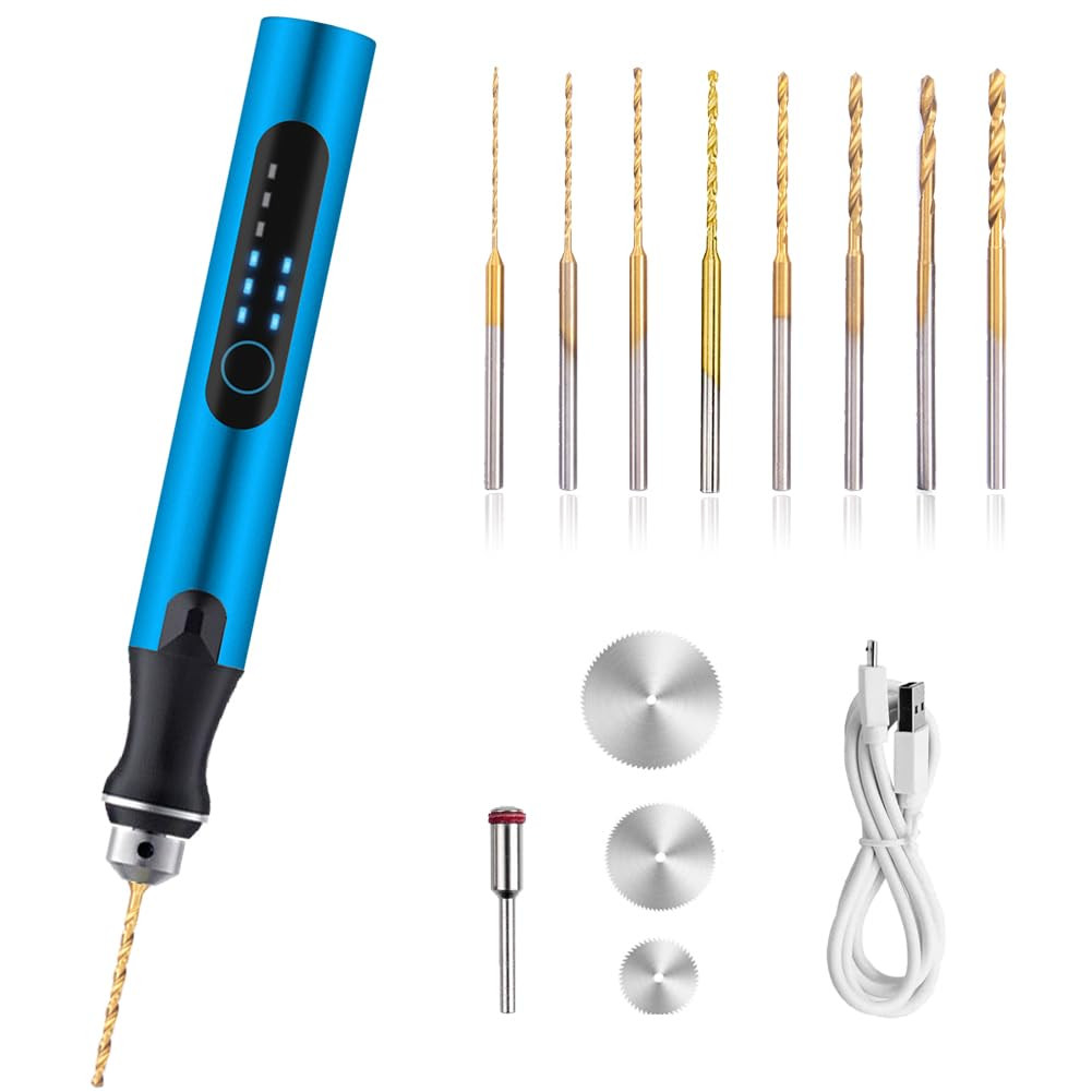 3-Speed Cordless Mini Drill Pen With 8 Small Drill Bits,Rechargeable Hand Dri...