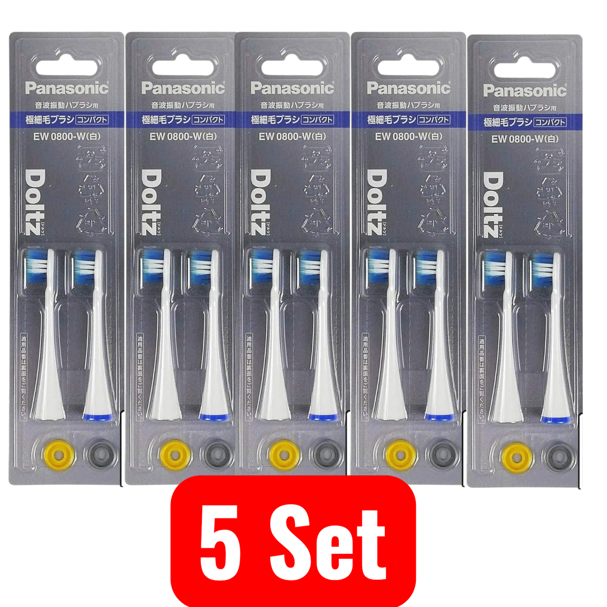 Panasonic EW0800-W Doltz Toothbrush Heads Ultra Slim Compact 10pcs