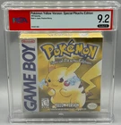 Pokemon Yellow Special Pikachu Nintendo Game Boy First Print PSA 9.2 A+ NOT WATA