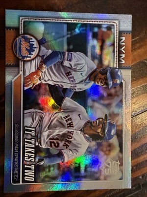 Topps 2026 Series 1 It Takes Two Rainbow Foil  Francisco Lindor And Juan Soto.