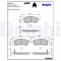 Bremsbelagsatz Scheibenbremse Delphi LP3170 FüR C11 SC11 Nissan Tiida Dci C11L