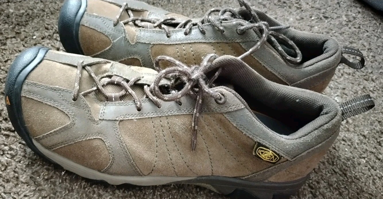 Scarpe Keen da uomo in pelle da trekking 12 marrone grigio outdoor walkin zaino sneakers