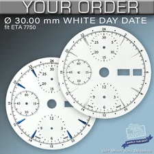 DIAL FIT MOVEMENT ETA VALJOUX 7750, Ø 30.0 mm,  WHITE DAY DATE