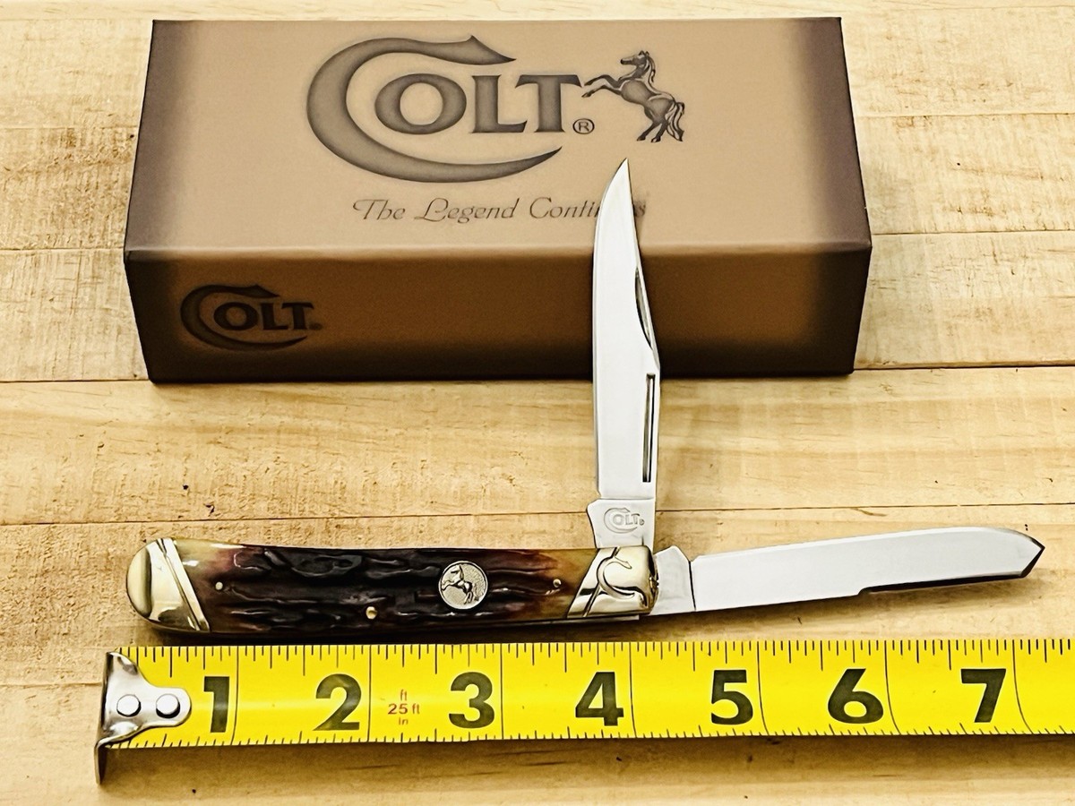 中古/美品 シマノISO LIMITED COLT KNIGHT 1.2-500 COLT CT212 2 BLADED TRAPPER STAG POCKET KNIFE W/BOX NOS | eBay