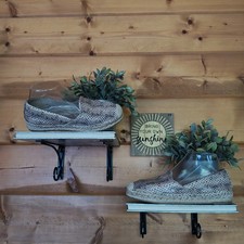 Sam Edelman Kesia Espadrille Sesame Snake Print Leather SlipOn Loafer Flat Sz 7M