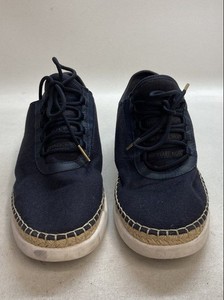 Michael Kors Navy Blue Gold Canvas Espadrille Sneakers Women's 11" Sole