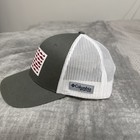 Columbia PFG Trucker Hat Beige White Mesh Adjustable American Flag Fish Design — photo 2