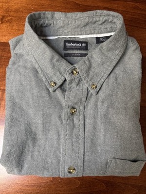 Timberland Pine River Slim Fit Flannel Shirt Size XL Green-Gray 