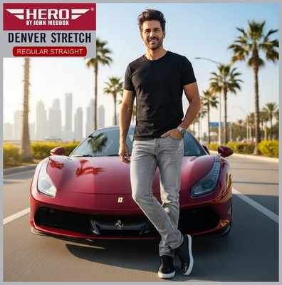 HERO DENVER STRETCH - Jeans Hose - grey wash