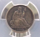 1837 "P" Seated Liberty SILVER Dime *NO STARS, LARGE DATE* 10c PCGS VF30 #836