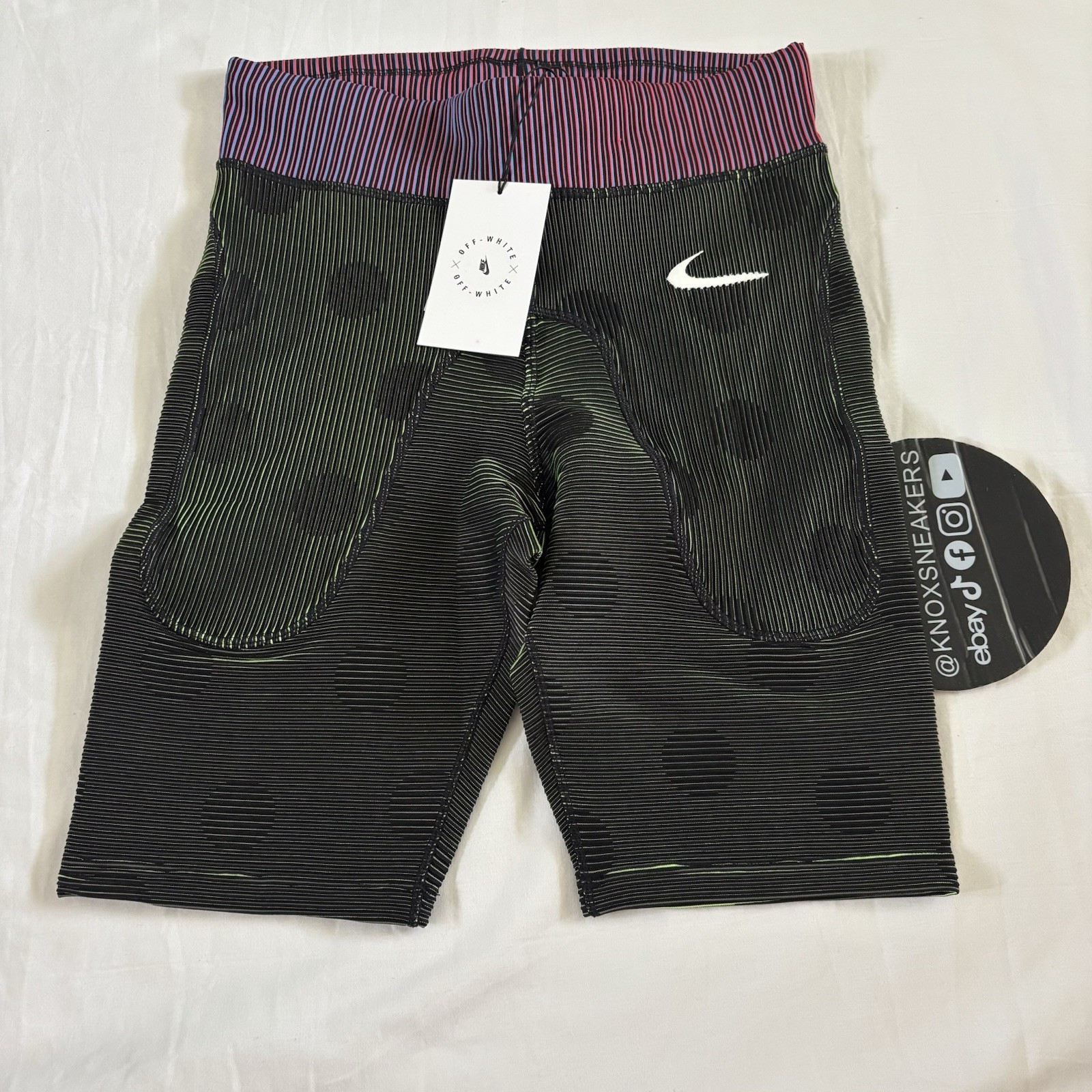 OFF WHITE X NIKE Nike x OFF WHITE Pantaloncini corti stretti pantaloncini bici CU2480 010 nero verde donna taglia S