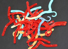  20 VINTAGE DOLL SIZE HARD PLASTIC HANGERS--3.5" WIDE--EXCELLENT 2-18-43