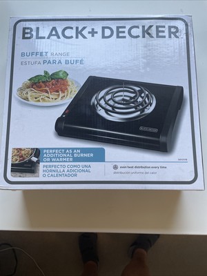 Black + Decker SB1001B Single-Burner Portable Buffet Range Black New