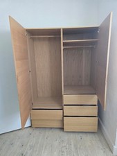 Habitat 60 Hana  2 door wardrobe with 5 storage drawers and side table