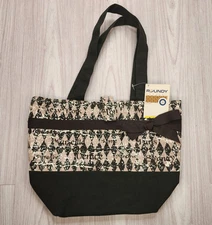 Roundy Apparel Tote Bag Small Hand Bag New With Tags Black New York Magnetic Bow