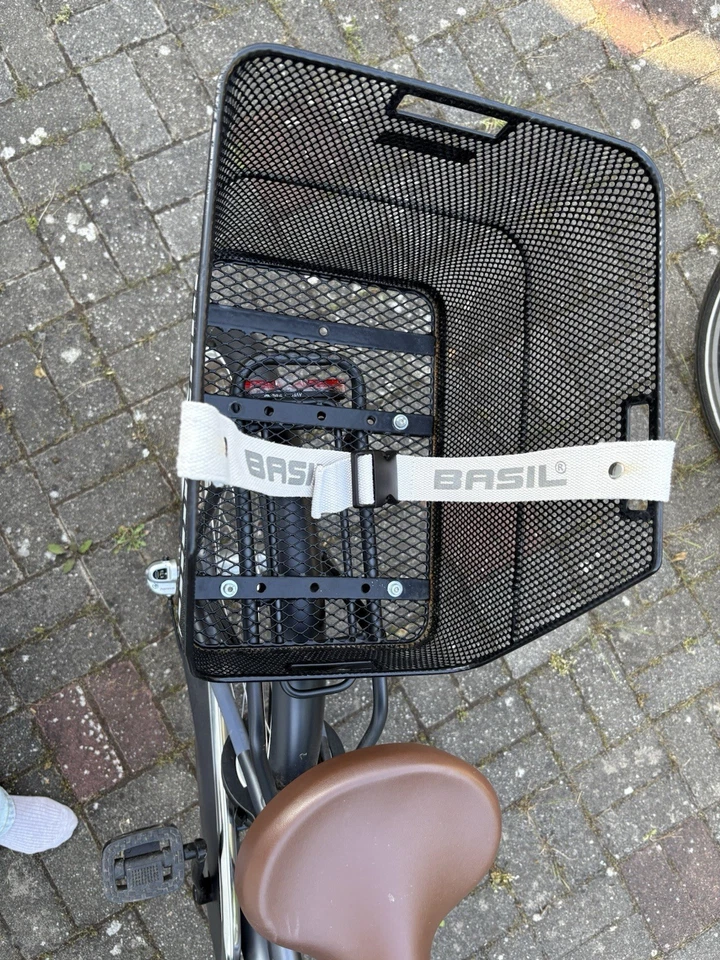 Schwarzes 26 Popal Fahrrad für Kinder mit Basil Class Schultaschenkorb in schwar - Bild 3 von 4