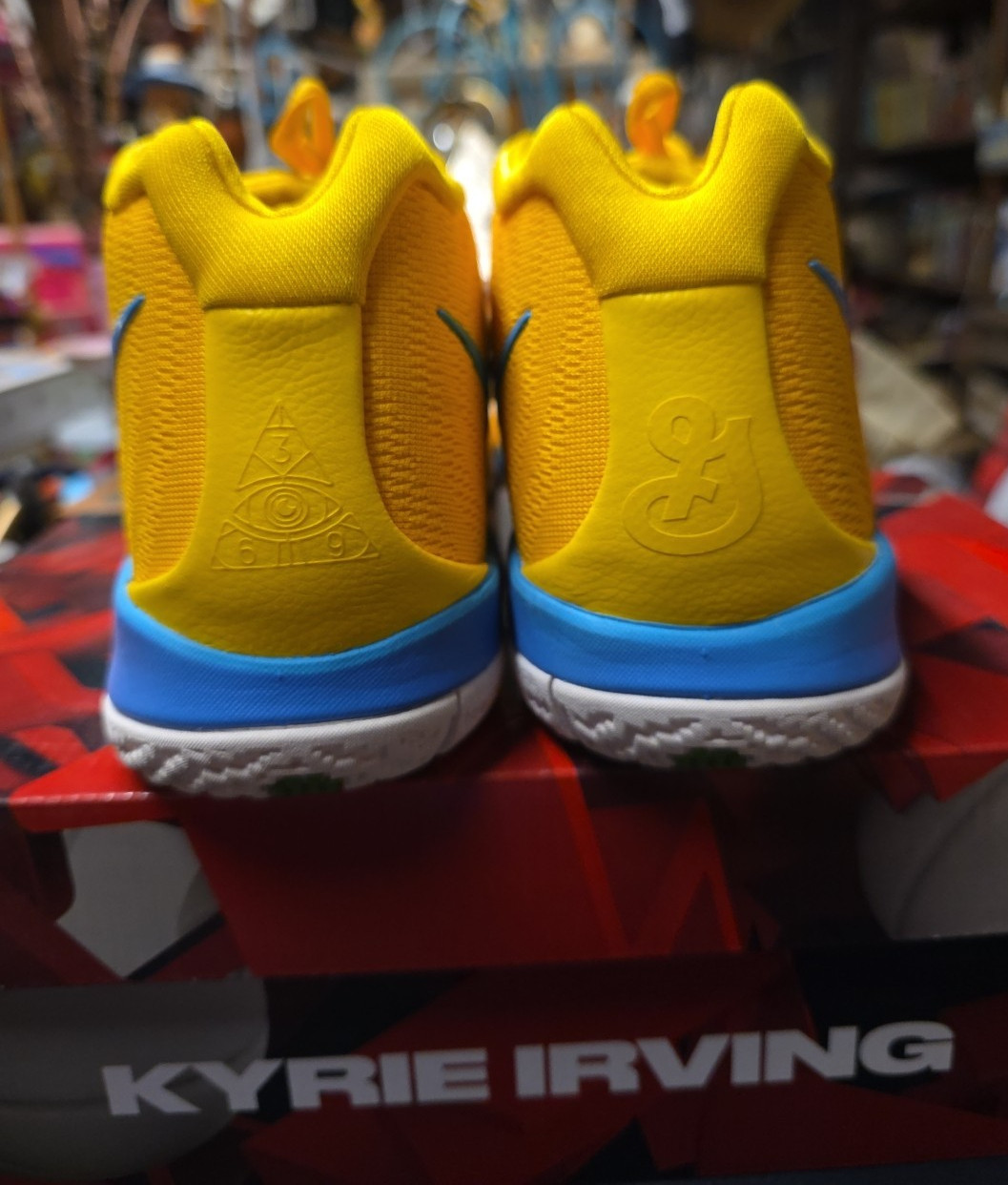 Nike Kyrie 4 Kix (GS) 2018- SZ 6.5Y Yellow, White, Blue (BV7792-700) thumbnail 4