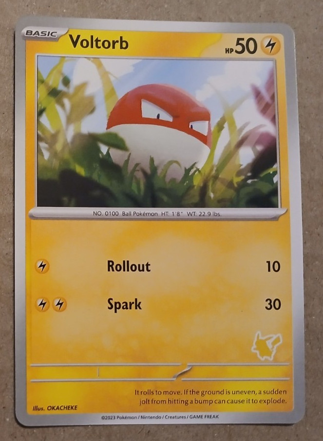 Voltorb Card  My First Battle Pokemon Pikachu Stamped