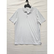 All in Motion Mens Short Sleeve Polo Shirt Light Gray Textured Size L VN1309069