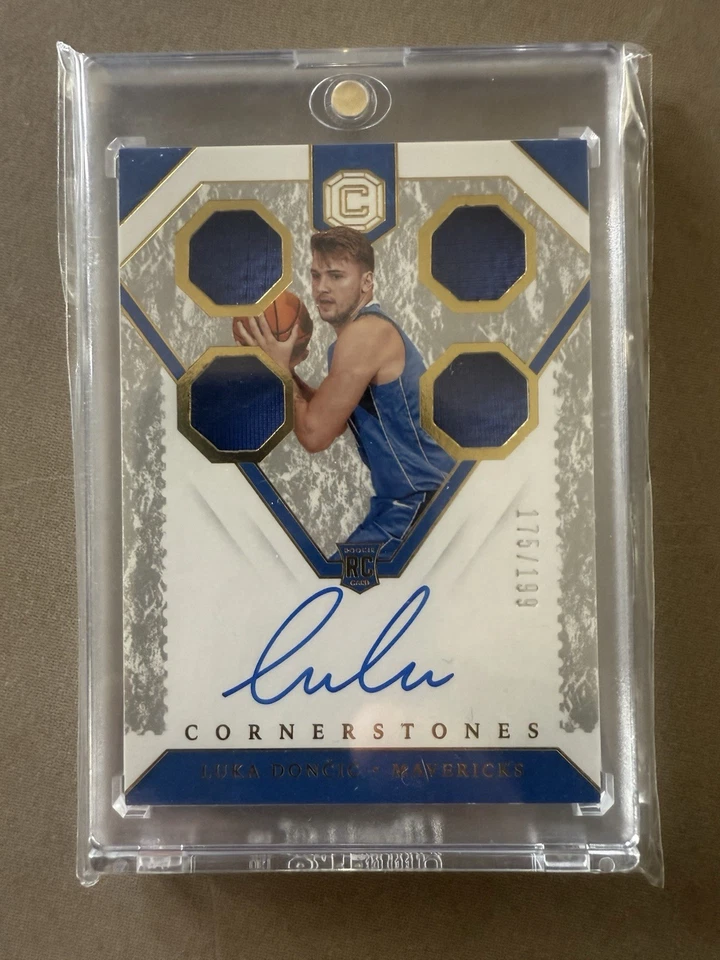 luka doncic Panini Cornerstones 18-19 RC Auto Patch 175/199 - Image 2 of 4