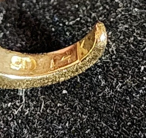 Stunning 14K Yellow Gold & Natural Diamond Half Hoop Earrings, 3g. T8787 - Picture 3 of 7