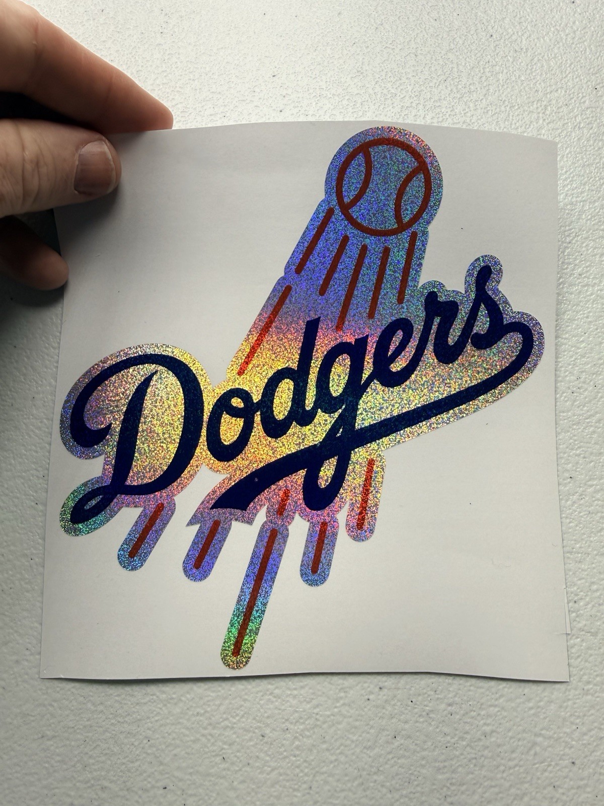 Los Angeles Dodgers Holographic Tiny Sparkle Vinyl Decal
