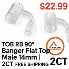 TOB RB 90° Banger Flat Top Male 14mm – R&M Pattern2 |Free Shipping | 2CT