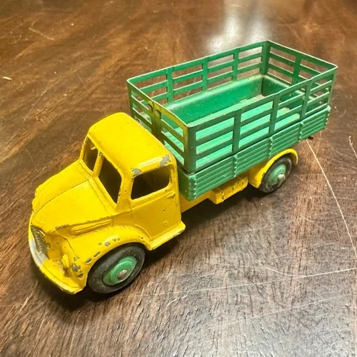 Vintage Dinky Toys Die Cast Green & Yellow Dodge Stake Truck