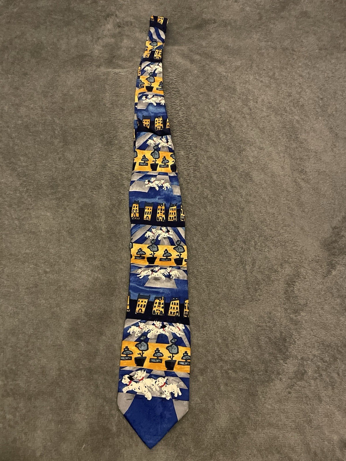 101 Dalmatian’s Tie Vintage Silk Quality Disney Italy Made Neck Tie Retro