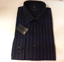 Geoffrey Beene Men's Wrinkle Free Dress Navy Shirt - Size 16-1/2 x 32-33