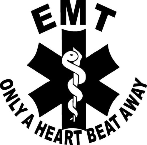 emt only a heart beat away camion moteur de secours autocollant vinyle 91-6 - Photo 1/15