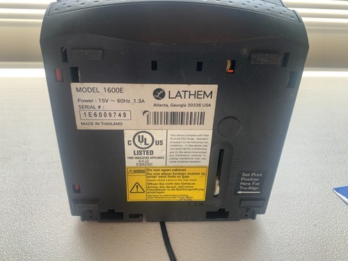 LATHEM Atomic Time True-Align Clock 1600E with AC Adapter, No Key, WORKING - Picture 5 of 5