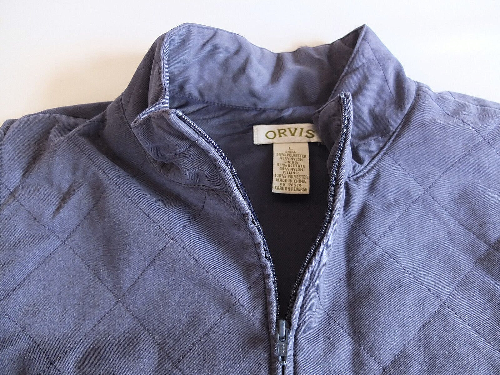 ORVIS Unisex Gillet Quilted Classy UK Large Navy Blue Polyester/Nylon Mix. image 2