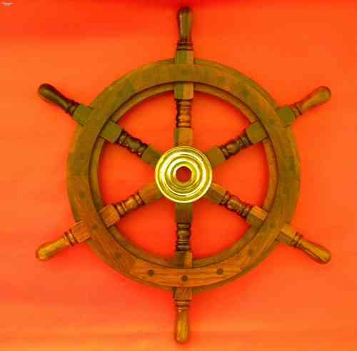 Maritime ship control wheel wooden boat wall decoration steering wheel tree house play tower - Picture 1 of 1