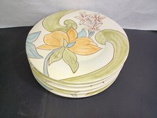 Pier 1 Siena Floral Hand Painted Dinner Plates Earthenware Italy Set of 5