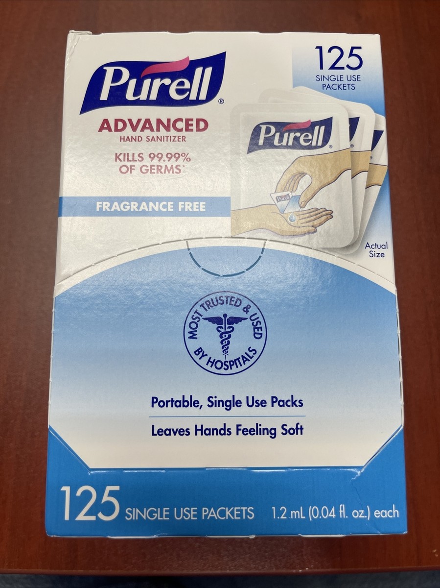 Purell Singles Advanced Hand Sanitizer Packets in Display Box, 125