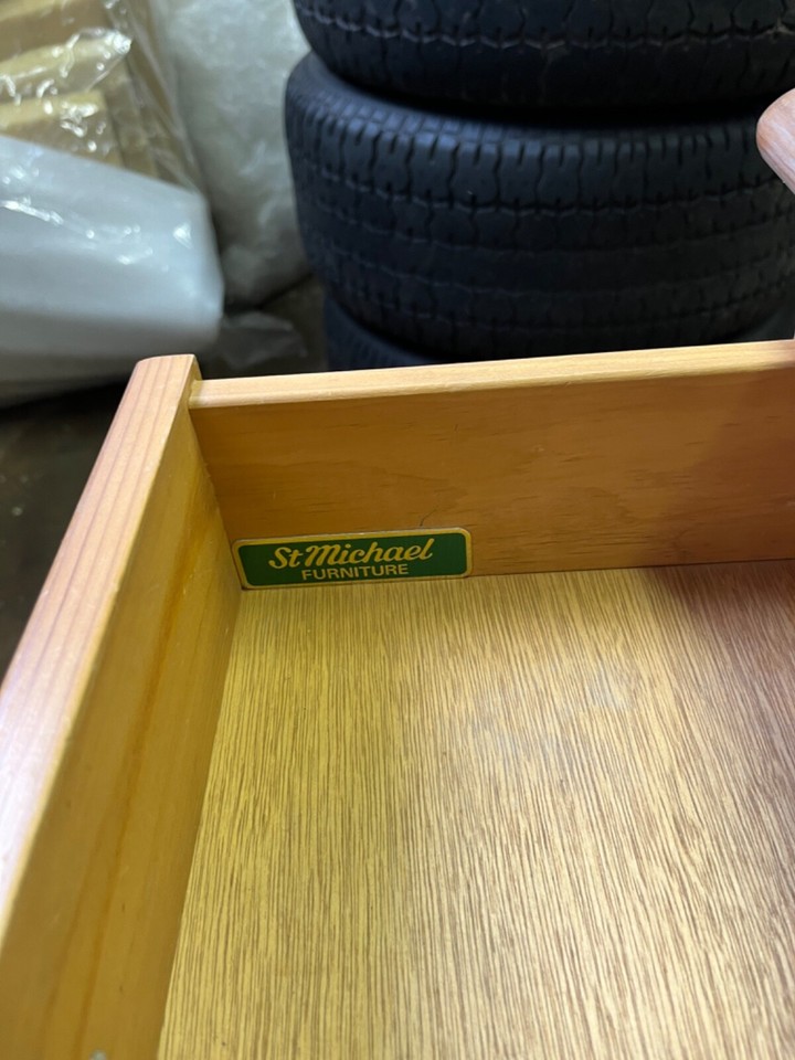 BEDSIDE LIMED PINE, MATCHING HANDED ORIGINAL MARKS AND SPENCER