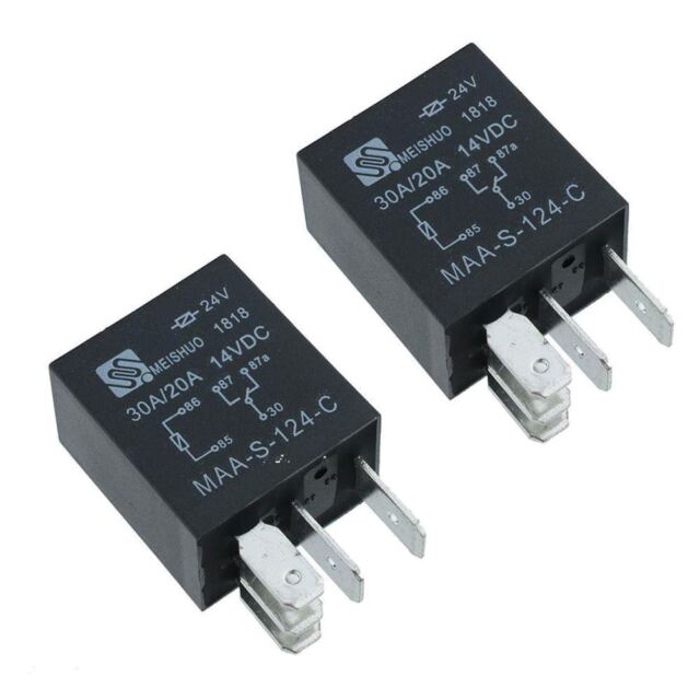 24v 5 Pin Mini Changeover Relay 10/20A With Detachable Bracket Pack 2