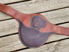 Devoucoux Bicolore Marrone Imbottito Protezione Pancia Borchia Salto - 54"-135cm - Nuovo con etichette!