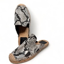 Tory Burch Max Espadrille Woman  s Slide Mule Flat Shoes Snake Print Size 7 EUC