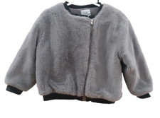 Kids Jacket Bomber Grey Fur Warm Unisex