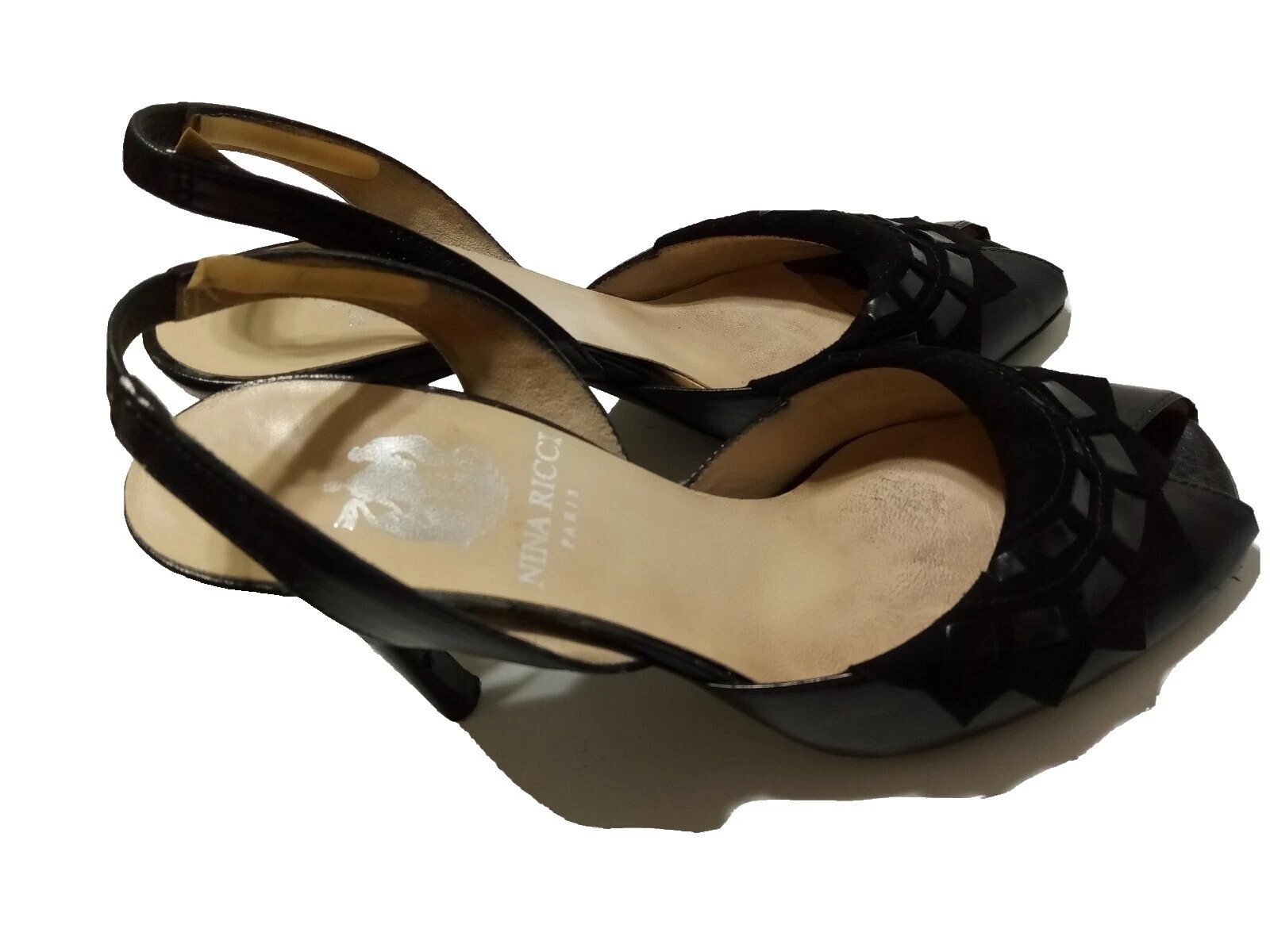 Saltos superiores femininos de camurça Nina Ricci