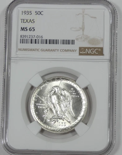 1935 Texas Independence Centennial Commemorative Silver Half Dollar NGC MS 65