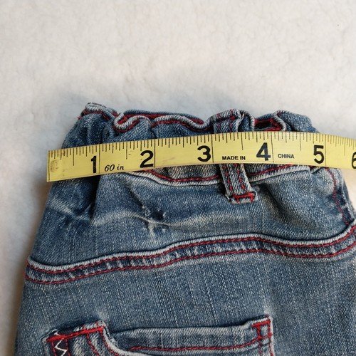 Girl No Or And Blue Jeans Sz 10 Embroidery Flared Leg Elastic Waist Zip Up - Picture 14 of 19